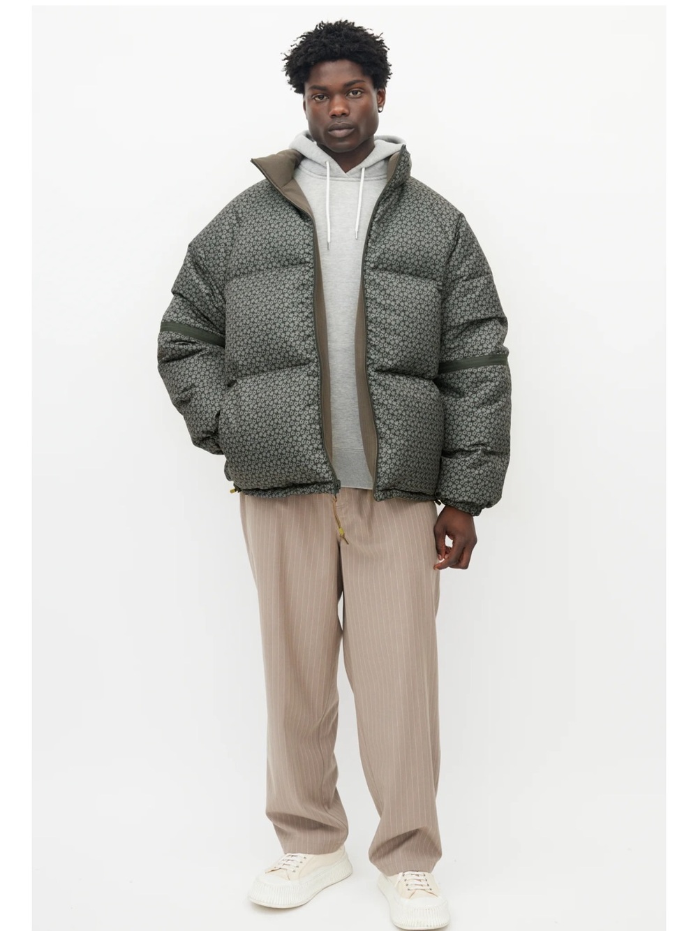 Acne Olive Green Quilted Puffer Jacket - Picture 3 of 13